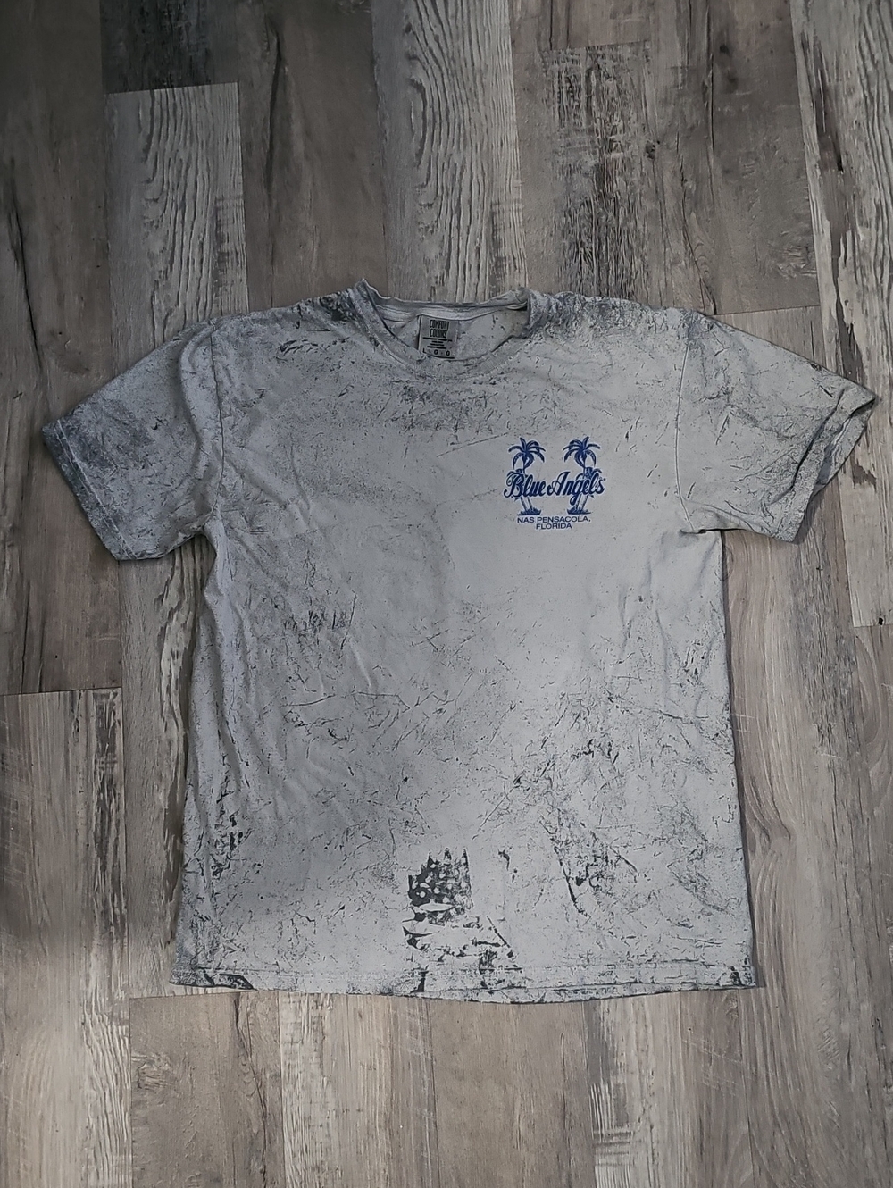 Comfort Colors Blue Angels NAS Pensacola Color Blast Tee - Large Graphic Back